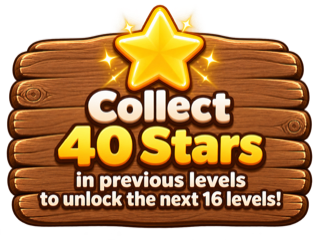 In-game sign: collect 40 stars in previous levels to unlock the next 16 levels