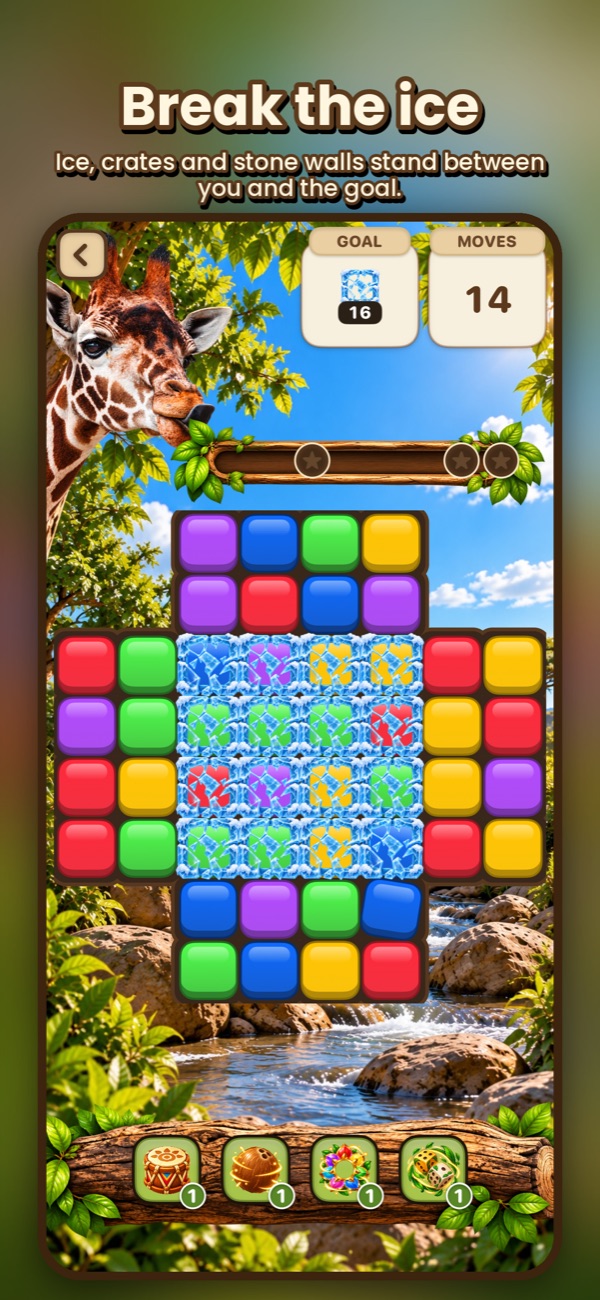 Break the ice: a level with frozen tiles